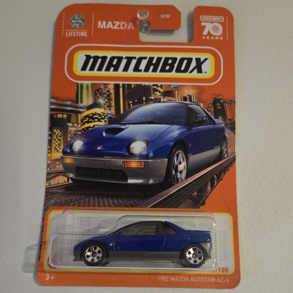 1992 Mazda Autozam Az-1 Off Matchbox in Blue 7/100